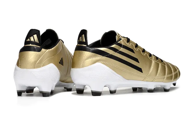 Adidas Football Boot Gold Black White Firm-Ground Soccer Shoes 5