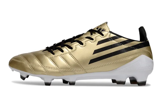 Adidas Football Boot Gold Black White Firm-Ground Soccer Shoes 7