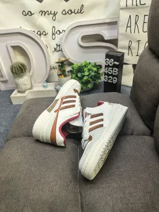 Adidas Forum Low Off-White Brown Red Lifestyle Sneakers 6