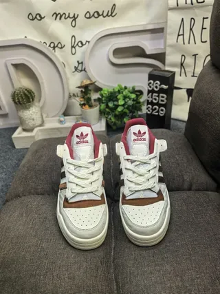 Adidas Forum Low Off-White Brown Red Lifestyle Sneakers 10