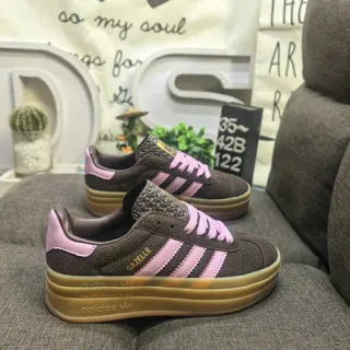 Adidas Gazelle Brown and Pink Suede Lifestyle Sneakers