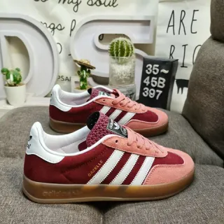 Adidas Gazelle Burgundy and Pink Suede Lifestyle Sneakers