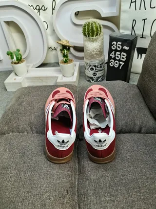 Adidas Gazelle Burgundy and Pink Suede Lifestyle Sneakers 8