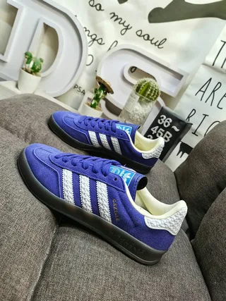 Adidas Gazelle Light Blue Magenta Green Suede Lifestyle Sneakers 17