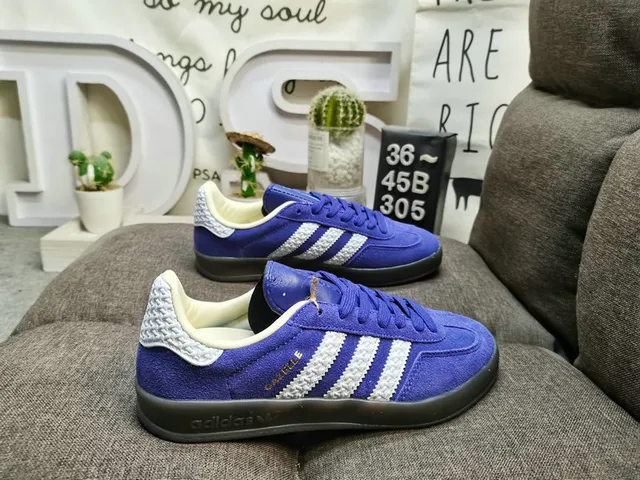 Adidas Gazelle Light Blue Magenta Green Suede Lifestyle Sneakers 21