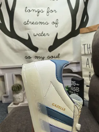 Adidas Gazelle Off-White and Blue Gradient Lifestyle Sneakers 3