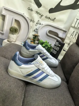 Adidas Gazelle Off-White and Blue Gradient Lifestyle Sneakers 9