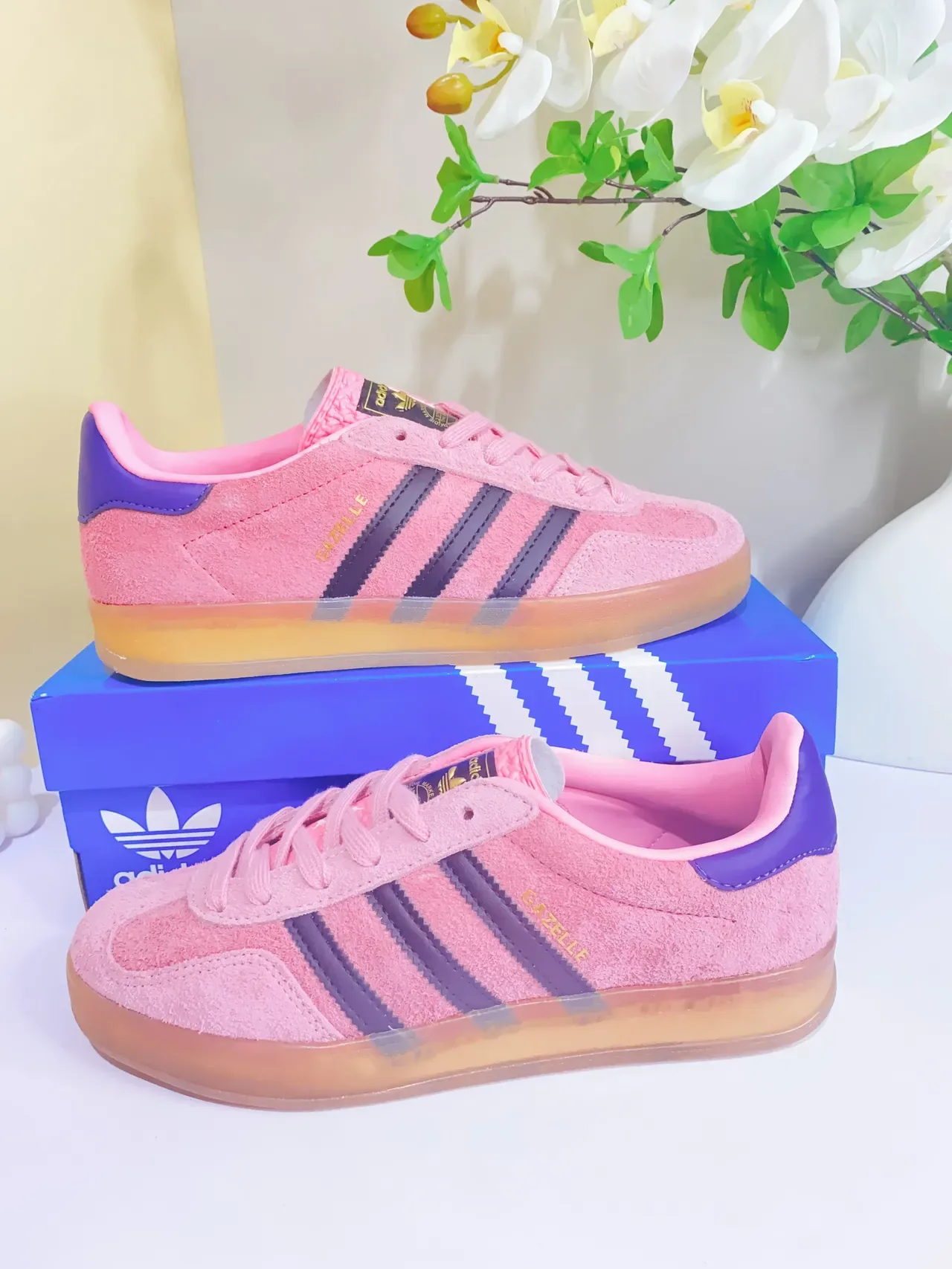 Adidas Gazelle Pink and Purple Suede Lifestyle Sneakers 6