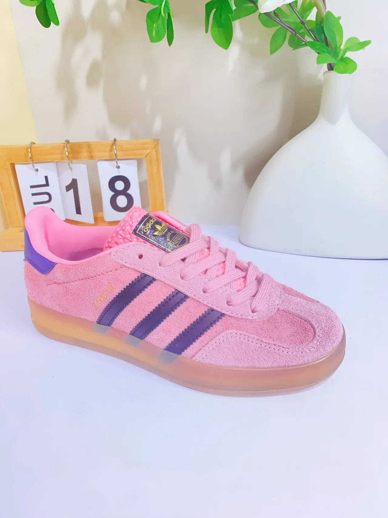Adidas Gazelle Pink and Purple Suede Lifestyle Sneakers 8