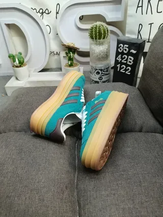 Adidas Gazelle Teal and Brown Suede Lifestyle Sneakers 6