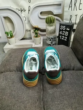 Adidas Gazelle Teal and Brown Suede Lifestyle Sneakers 8