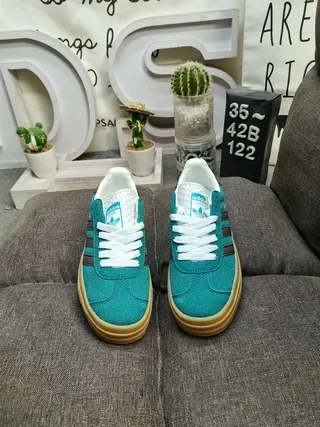 Adidas Gazelle Teal and Brown Suede Lifestyle Sneakers 10