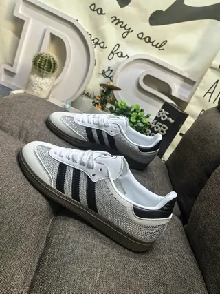 Adidas Gray Black Mesh Upper Three-Stripe Side Panel Lifestyle Sneakers 7