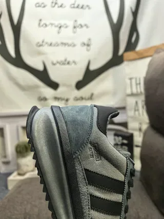 Adidas Gray Black Retro Runner Silhouette Suede And Textile Upper Lifestyle Sneakers 3
