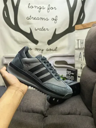 Adidas Gray Black Retro Runner Silhouette Suede And Textile Upper Lifestyle Sneakers 5