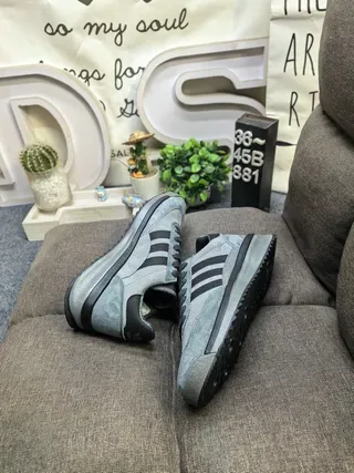 Adidas Gray Black Retro Runner Silhouette Suede And Textile Upper Lifestyle Sneakers 6