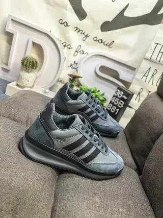 Adidas Gray Black Retro Runner Silhouette Suede And Textile Upper Lifestyle Sneakers 9