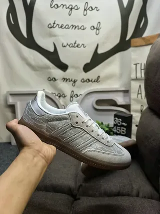 Adidas Gray Brown Croc-Embossed Upper Gum Rubber Sole Lifestyle Sneakers 5