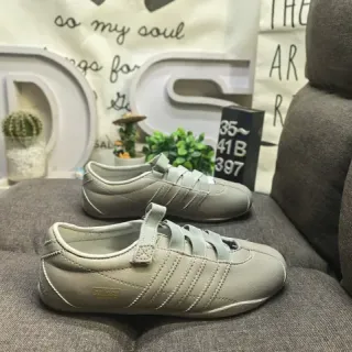 Adidas भूरा बिना लेस वेल्क्रो पट्टी चिकना मैट ऊपरी जीवनशैली स्नीकर