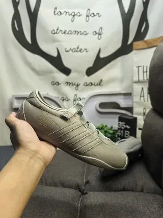 Adidas Gray Laceless Velcro Strap Smooth Matte Upper Lifestyle Sneakers 5