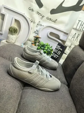 Adidas Gray Laceless Velcro Strap Smooth Matte Upper Lifestyle Sneakers 9