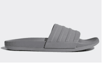 Adidas Gray Monolithic Molded Construction Three-Banded Strap Slippers 7