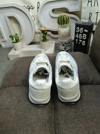Adidas Gray White Low-Top Runner Silhouette Suede And Textile Paneling Lifestyle Sneakers 8