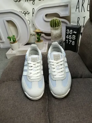 Adidas Gray White Low-Top Runner Silhouette Suede And Textile Paneling Lifestyle Sneakers 10