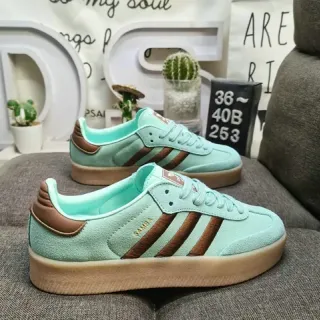 Adidas Green Brown Suede Upper Three Stripes Lifestyle Sneakers