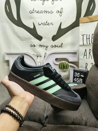 Adidas Green Brown Suede Upper Three Stripes Lifestyle Sneakers 5