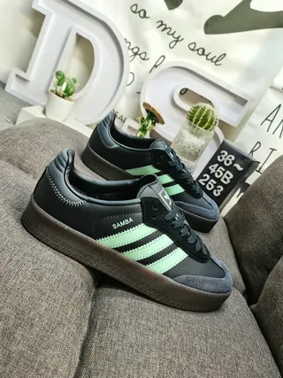 Adidas Green Brown Suede Upper Three Stripes Lifestyle Sneakers 9