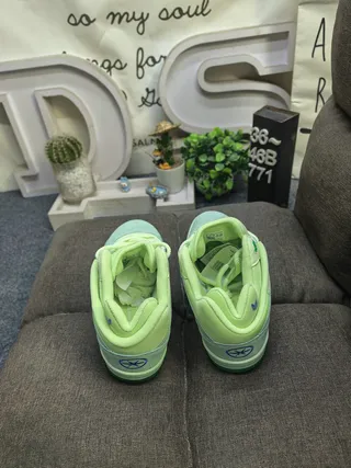 Adidas Green Layered Geometric Overlays Padded Collar Lifestyle Sneakers 8