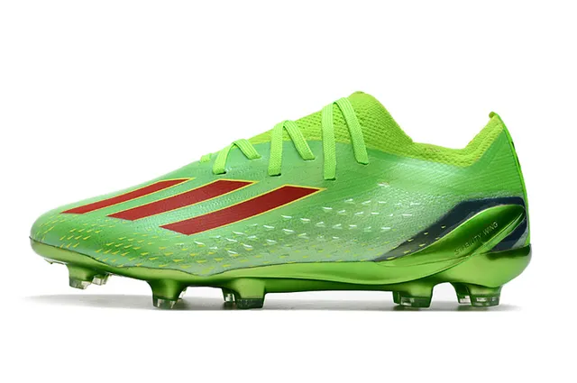 Adidas Green Red Low-Cut Knit Upper Asymmetric Lacing Firm-Ground Soccer Shoes 7
