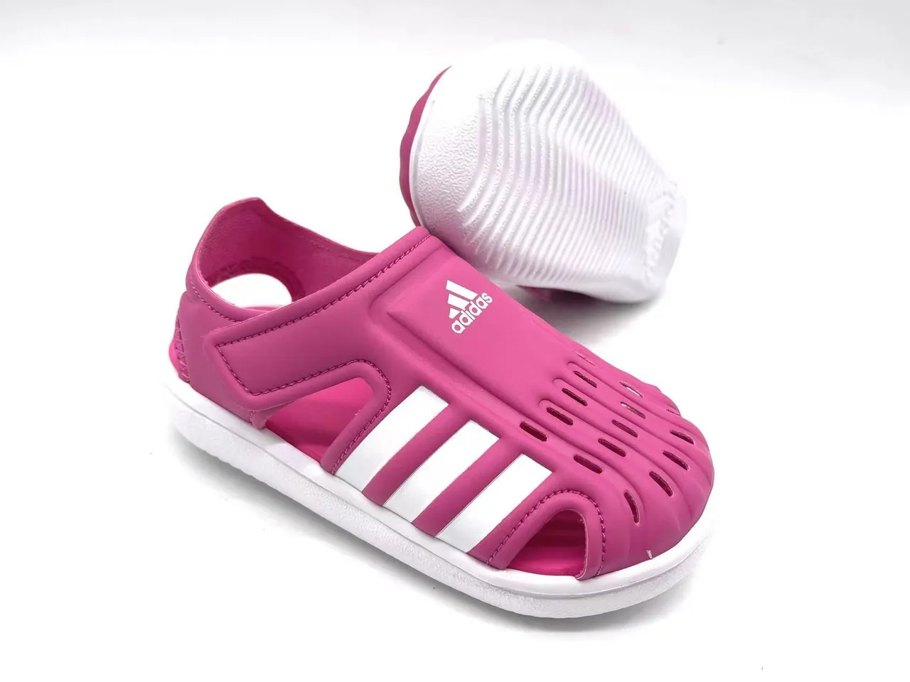 Adidas Kids Perforated Slip-On Clogs 22