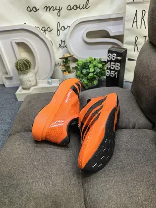 Adidas Laceless Slip-On Orange Black Lifestyle Sneakers 6