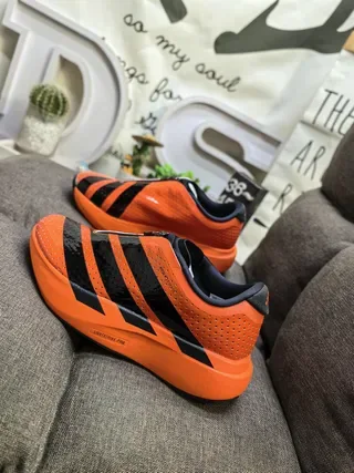 Adidas Laceless Slip-On Orange Black Lifestyle Sneakers 7