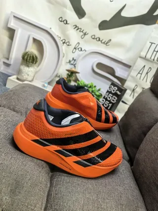 Adidas Laceless Slip-On Orange Black Lifestyle Sneakers 9