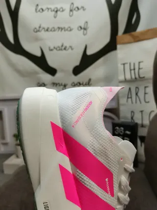 Adidas Lightstrike Pro White and Pink Running Shoes 3