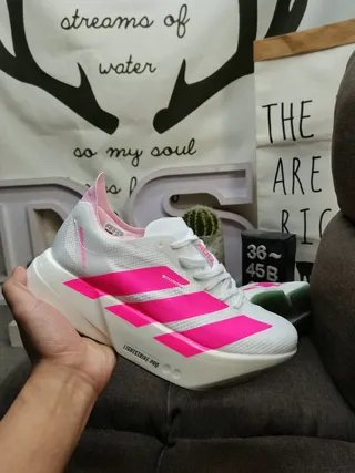 Adidas Lightstrike Pro White and Pink Running Shoes 5