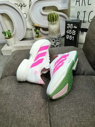 Adidas Lightstrike Pro White and Pink Running Shoes 6