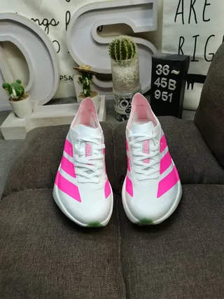 Adidas Lightstrike Pro White and Pink Running Shoes 10
