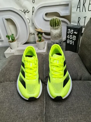 Adidas Lightstrike Pro Yellow Black Neon Engineered Mesh Three-Stripe Overlay Running Shoes 10
