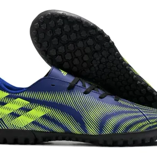 Adidas Navy Green Low-Cut Lace-Up Molded Outsole Turf Soccer Shoes