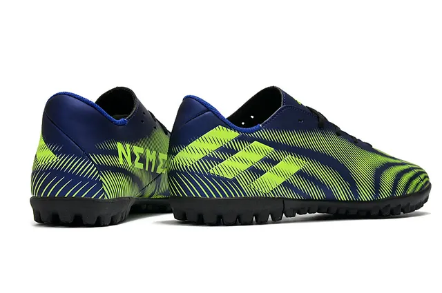 Adidas Chaussures de Football Turf Vert Marine à Coupe Basse avec Lacets et Semelle Moulée 5