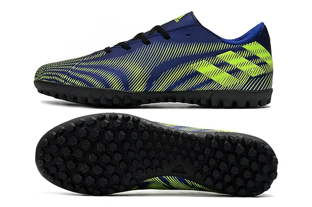 Adidas Chaussures de Football Turf Vert Marine à Coupe Basse avec Lacets et Semelle Moulée 6