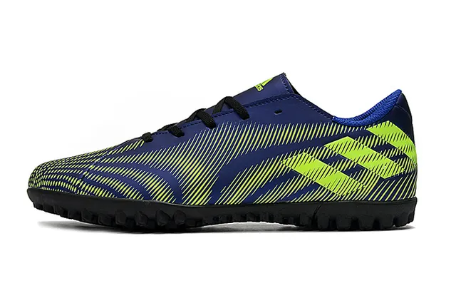 Adidas Chaussures de Football Turf Vert Marine à Coupe Basse avec Lacets et Semelle Moulée 7