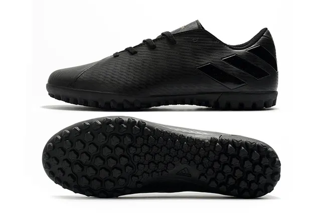 Adidas Chaussures de Football Turf Vert Marine à Coupe Basse avec Lacets et Semelle Moulée 13