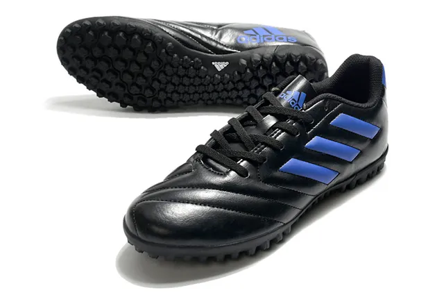 Adidas Chaussures de Football Turf Vert Marine à Coupe Basse avec Lacets et Semelle Moulée 23