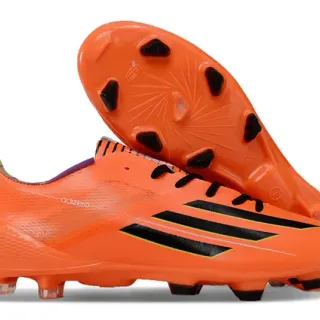 Adidas Orange Black Low-Cut Synthetic Upper Molded Conical Studs Firm-Ground Soccer Shoes