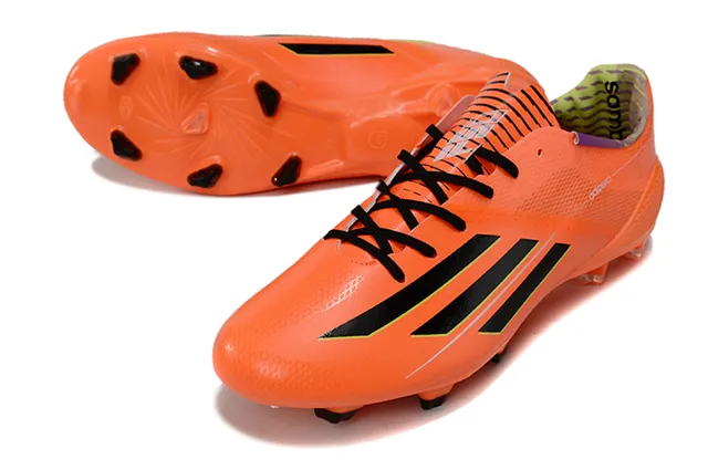 Adidas Orange Black Low-Cut Synthetic Upper Molded Conical Studs Firm-Ground Soccer Shoes 4